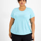 ID Ideology Women's Mesh Back T Shirt Blue Size 4X
