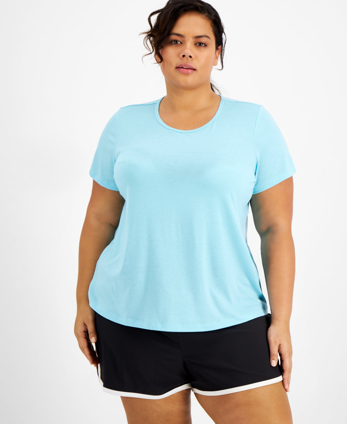 ID Ideology Women's Mesh Back T Shirt Blue Size 4X