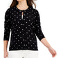 Karen Scott Women's Petite Simple Dot Cardigan Black Size Petite P