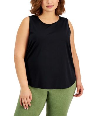 ID Ideology Women's Birdseye Mesh Tank Top Black Size 2X