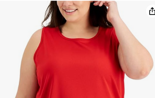 ID Ideology Women's Birdseye Mesh Tank Top Red Size 1X
