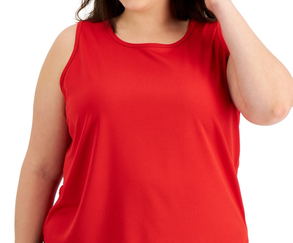 ID Ideology Women's Birdseye Mesh Tank Top Red