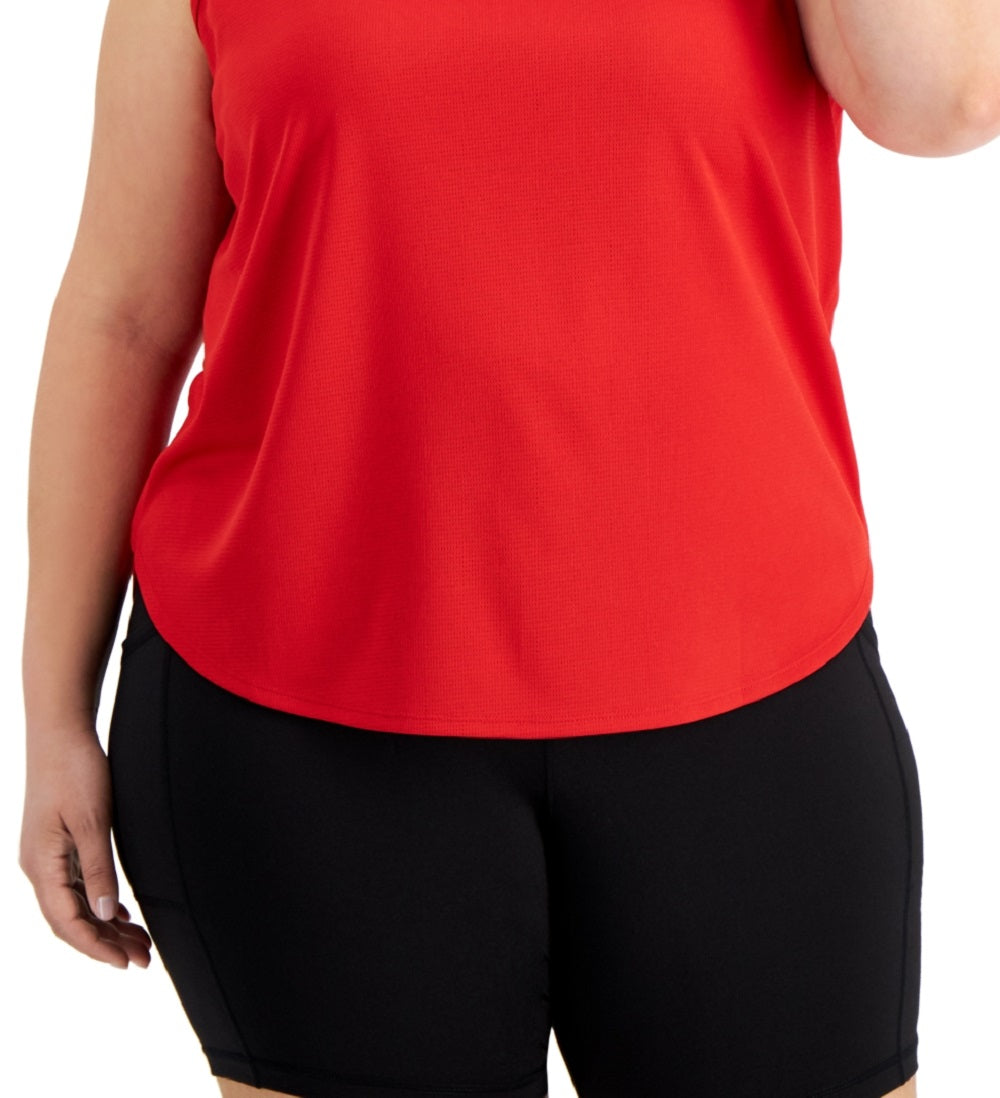 ID Ideology Women's Birdseye Mesh Tank Top Red