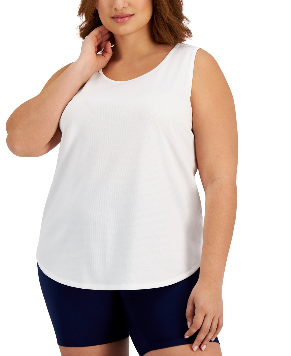 ID Ideology Women's Birdseye Mesh Tank Top White Size 4X