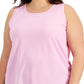 ID Ideology Women's Birdseye Mesh Tank Top Pink Size 1X