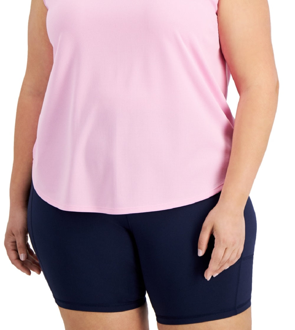 ID Ideology Women's Birdseye Mesh Tank Top Pink Size 1X