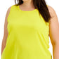 ID Ideology Women's Birdseye Mesh Tank Top Yellow Size 3X