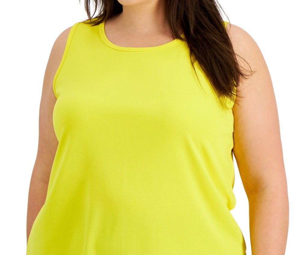 ID Ideology Women's Birdseye Mesh Tank Top Yellow Size 3X