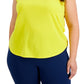 ID Ideology Women's Birdseye Mesh Tank Top Yellow Size 3X