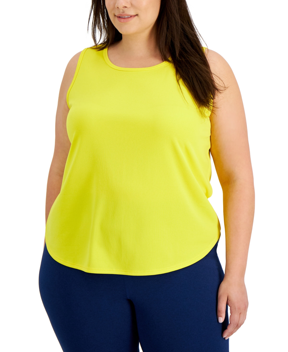 ID Ideology Women's Birdseye Mesh Tank Top Yellow Size 3X