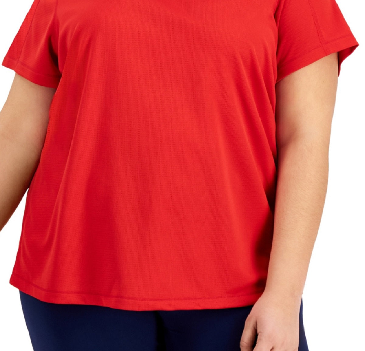 ID Ideology Women's Birdseye Mesh T Shirt Red Size 2X