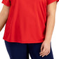 ID Ideology Women's Birdseye Mesh T-Shirt Red Size 3X