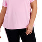 ID Ideology Women's Birdseye Mesh T-Shirt Pink Size 2X