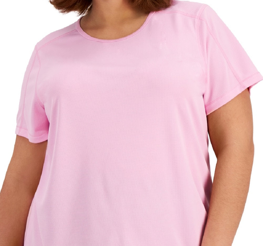 ID Ideology Women's Birdseye Mesh T-Shirt Pink Size 3X
