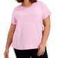 ID Ideology Women's Birdseye Mesh T-Shirt Pink Size 3X