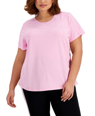 ID Ideology Women's Birdseye Mesh T-Shirt Pink Size 3X