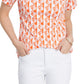 Charter Club Women's Cotton Printed Boat Neck Top Orange Size Medium