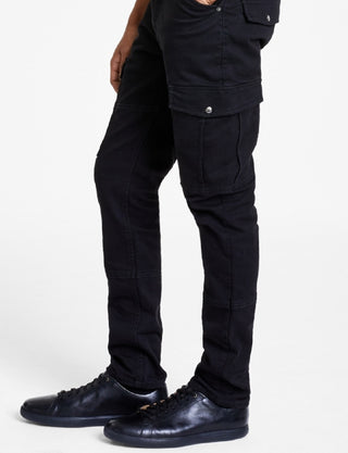 INC International Concepts Men's Skinny Fit Cargo Jeans Black Size 38