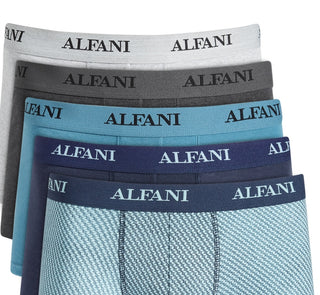 Alfani Men's 5 Pk Solid & Stripe Trunks Blue Size Large