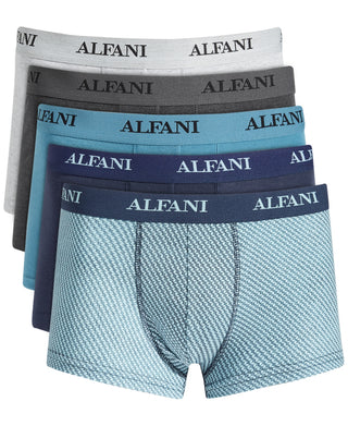 Alfani Men's 5 Pk Solid & Stripe Trunks Blue Size Large