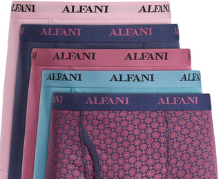 Alfani Men's 5 Pk Medallion & Solid Boxer Briefs Purple Size Small