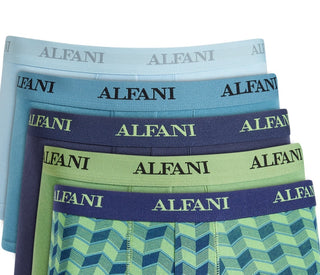 Alfani Men's 5 Pk Chevron & Solid Trunks Green Size Large