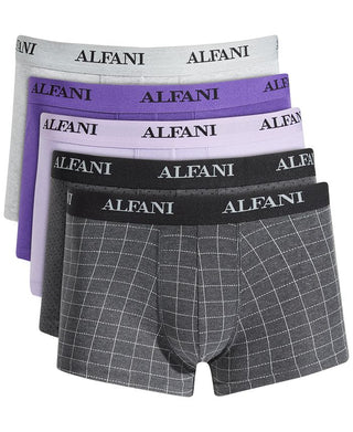 Alfani Men's 5 Pk Patterned & Solid Trunks Gray Size Small