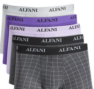 Alfani Men's 5 Pk Patterned & Solid Trunks Gray Size Small