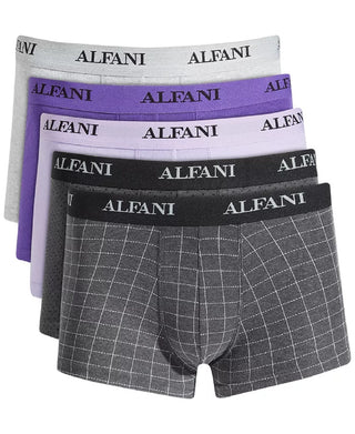 Alfani Men's 5 Pk Patterned & Solid Trunks Gray Size Medium