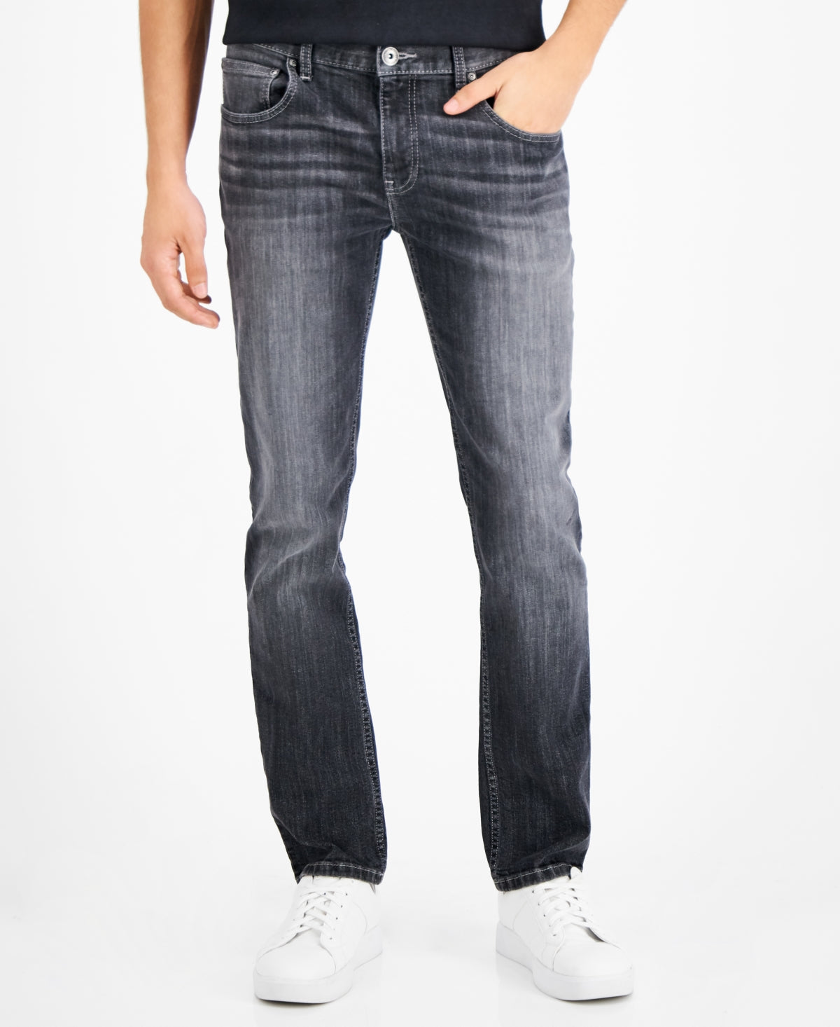 INC International Concepts Men's Tam Slim Straight Fit Jeans Black Size 36X30