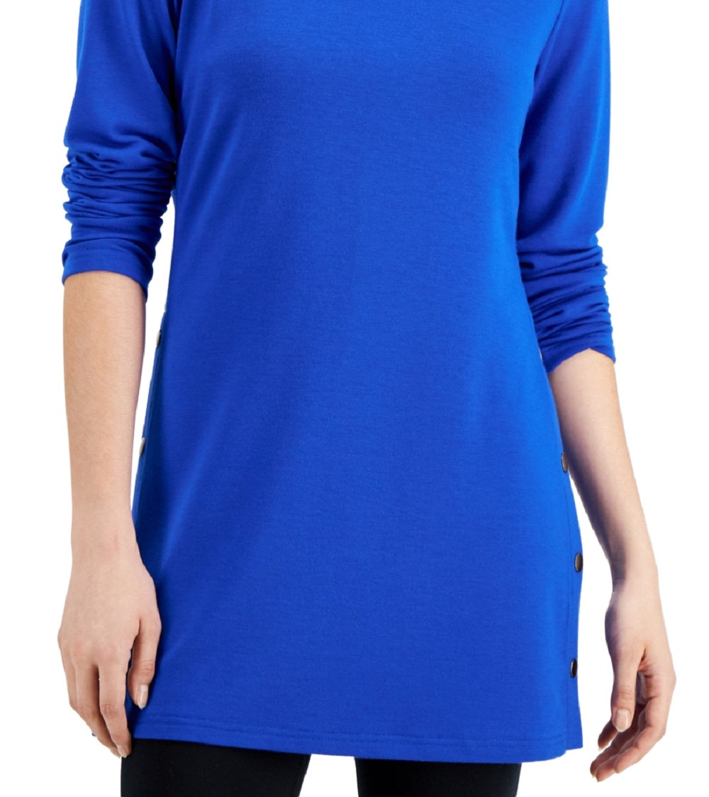 ID Ideology Women's Side Snap Tunic Blue Size Small