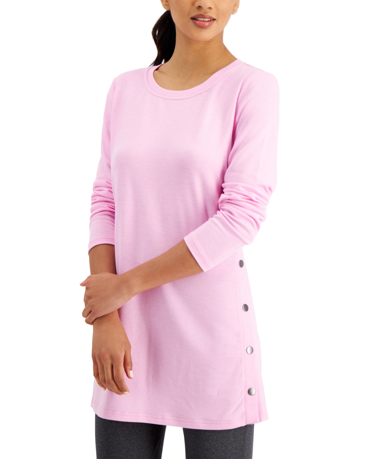 ID Ideology Women's Side Snap Tunic Pink