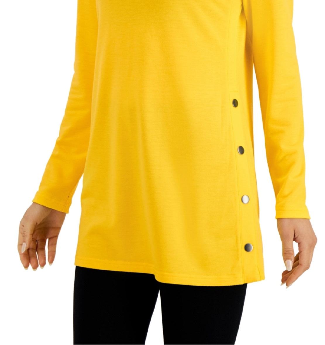 ID Ideology Women's Side Snap Tunic Yellow Size Large