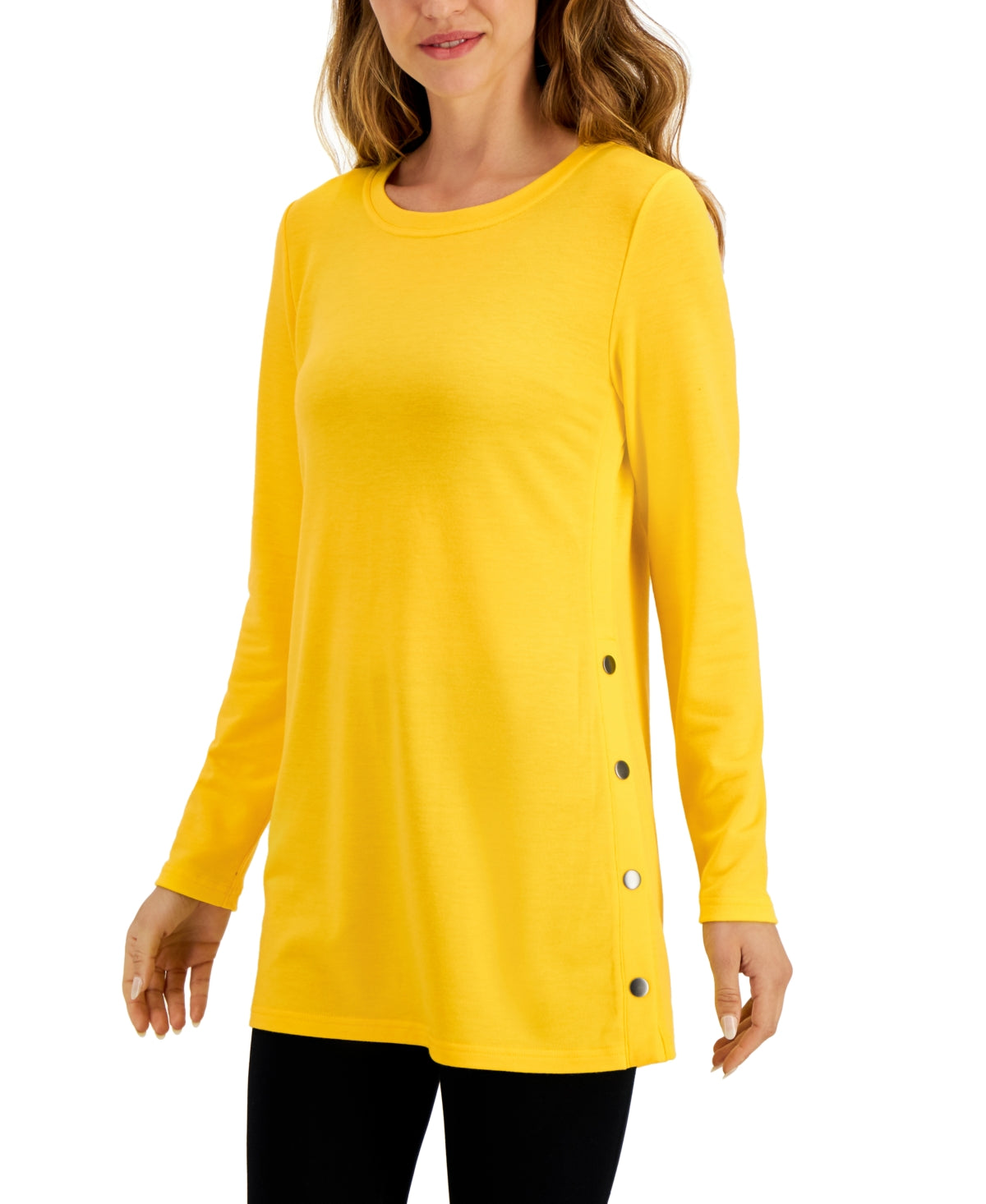 ID Ideology Women's Side Snap Tunic Yellow Size Large