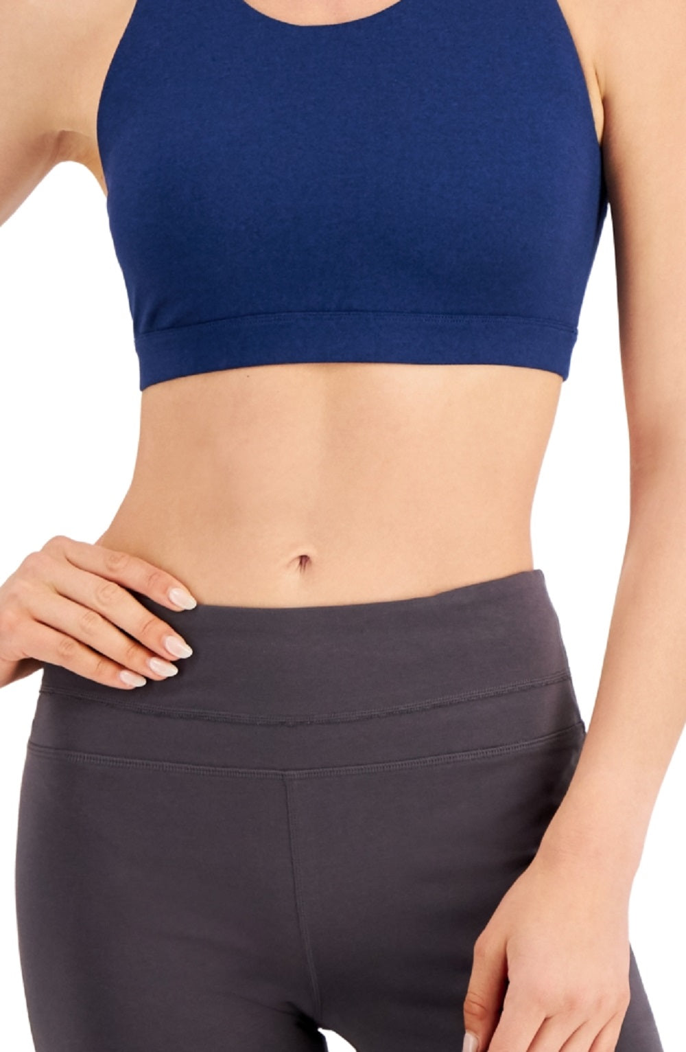 ID Ideology Women's Essentials Sweat Set Low Impact Sports Bra Blue Size XX-Large