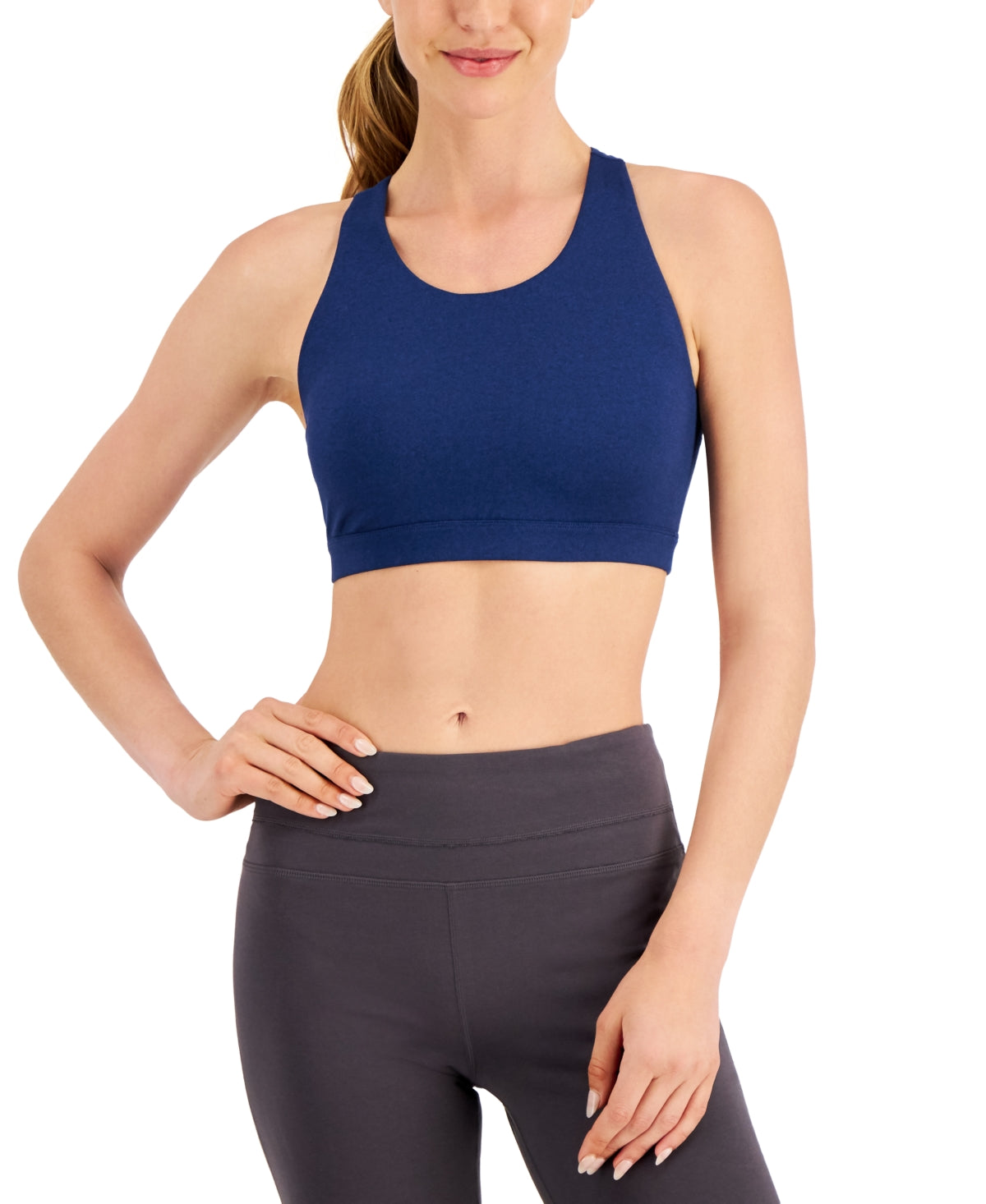 ID Ideology Women's Essentials Sweat Set Low Impact Sports Bra Blue Size XX-Large
