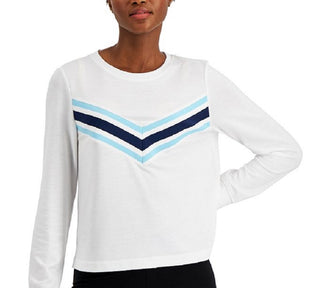 ID Ideology Women's Active Chevron Top White Size X-Large