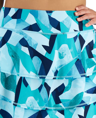 ID Ideology Women's Printed Flounce Skort Blue Size 2X