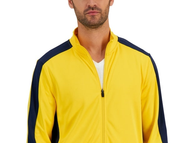 ID Ideology Men's Regular Fit Moisture Wicking Knit Jacket Yellow Size Large
