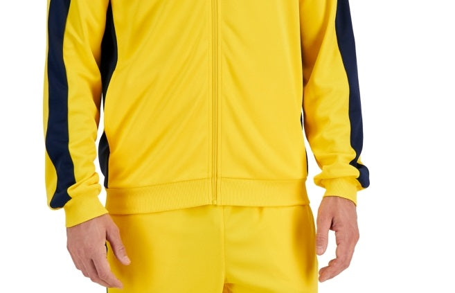 ID Ideology Men's Regular Fit Moisture Wicking Knit Jacket Yellow Size Large