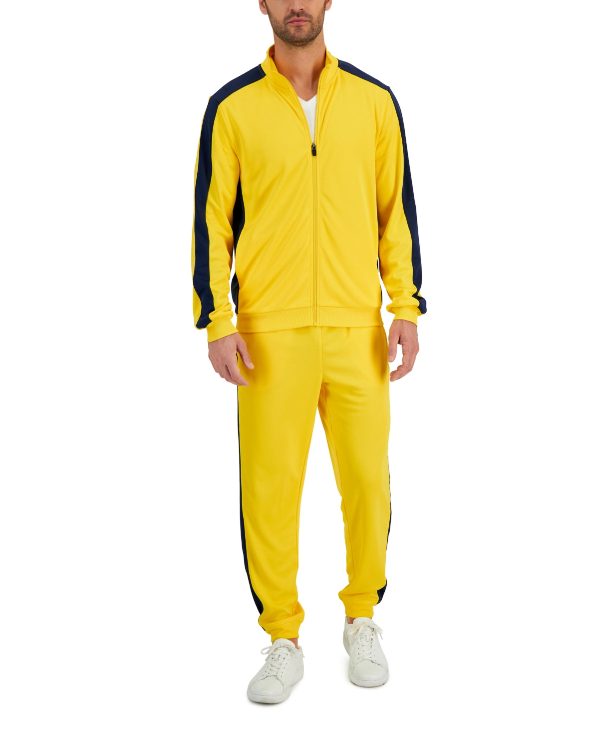 ID Ideology Men's Regular Fit Moisture Wicking Knit Jacket Yellow Size Large