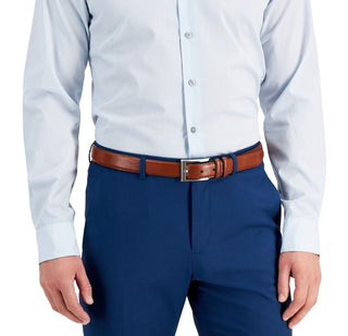 Alfani Men's Slim Fit Stripe Dress Shirt Blue Size Medium