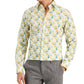 Bar III Men's Slim Fit Watercolor Floral Dress Shirt Yellow Size Large
