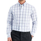 Club Room Men's Slim Fit 4 Way Stretch Gingham Dress Shirt Blue Size Small