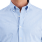 Club Room Men's Slim Fit 4 Way Stretch Stripe Dress Shirt Blue Size Medium