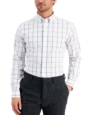 Club Room Men's Slim Fit 4 Way Stretch Dress Shirt White Size X-Large