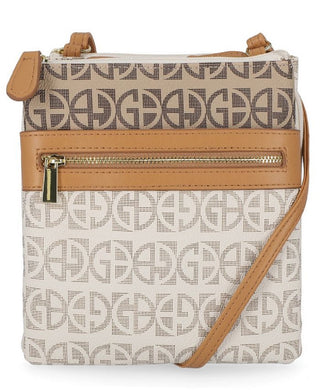 Giani Bernini Women's Two Tone Dasher Signature Crossbody Bag Brown Size Regular