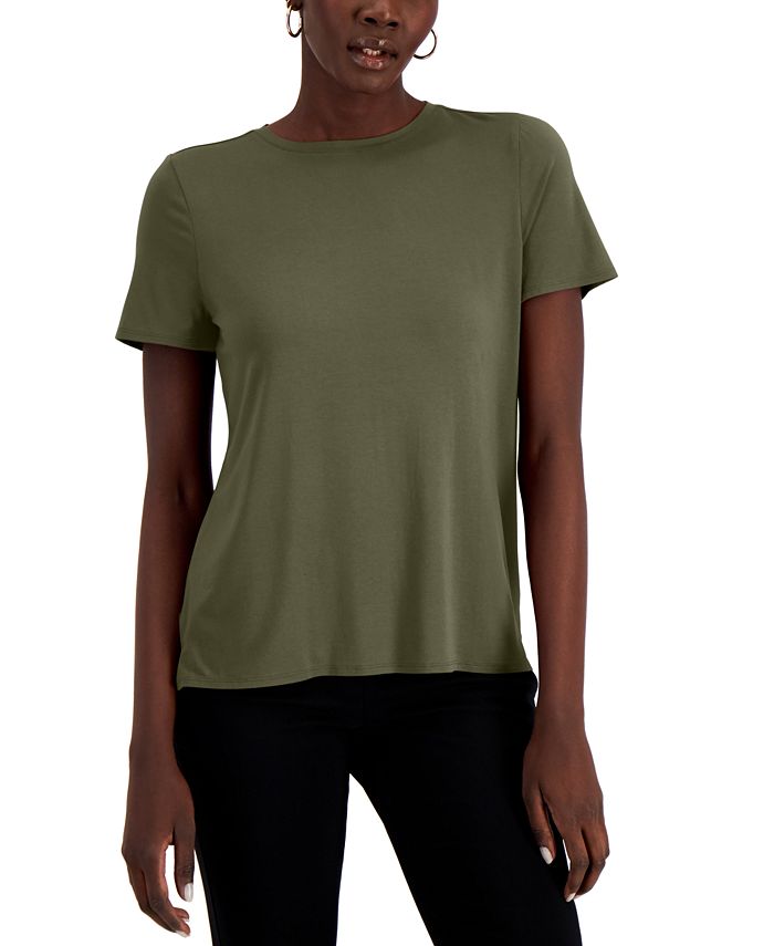 Alfani Women's Crewneck T-Shirt Green Size Small