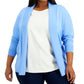 Alfani Women's Open Front Cardigan Blue Size 0X