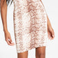 Bar III Women's Snake Embossed Bodycon Dress Brown Size Petite Large